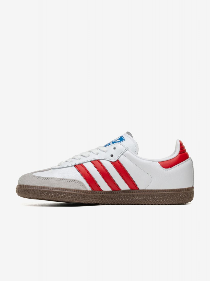 Sapatilhas Adidas Samba OG W Brancas e Vermelhas Sapatilhas Adidas Samba OG W Brancas e Vermelhas