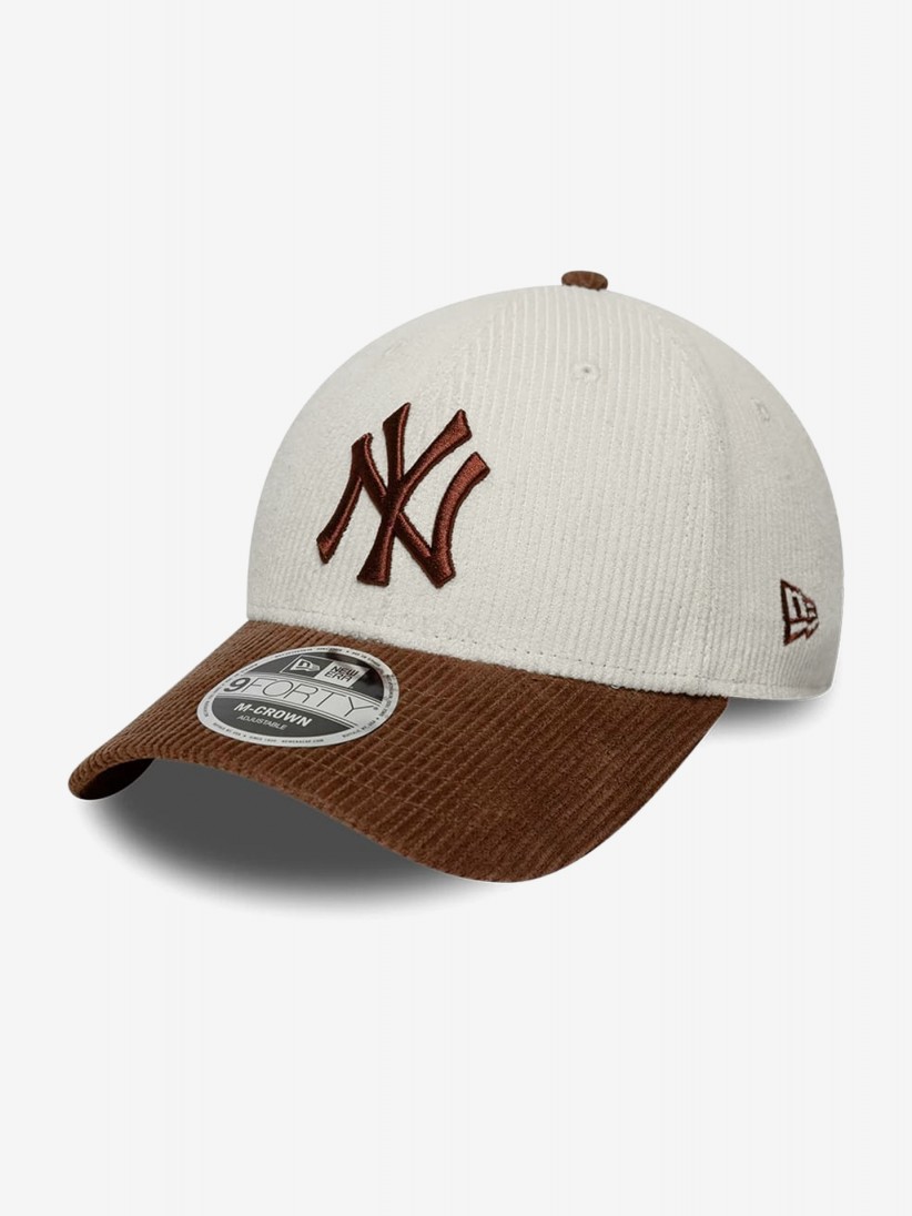 Bon� New Era New York Yankees 9FORTY Bombazina Castanho e Branco