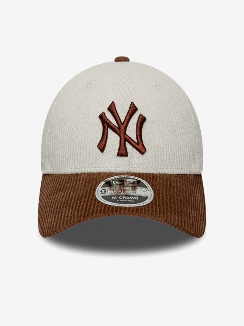 Bon� New Era New York Yankees 9FORTY Bombazina Castanho e Branco