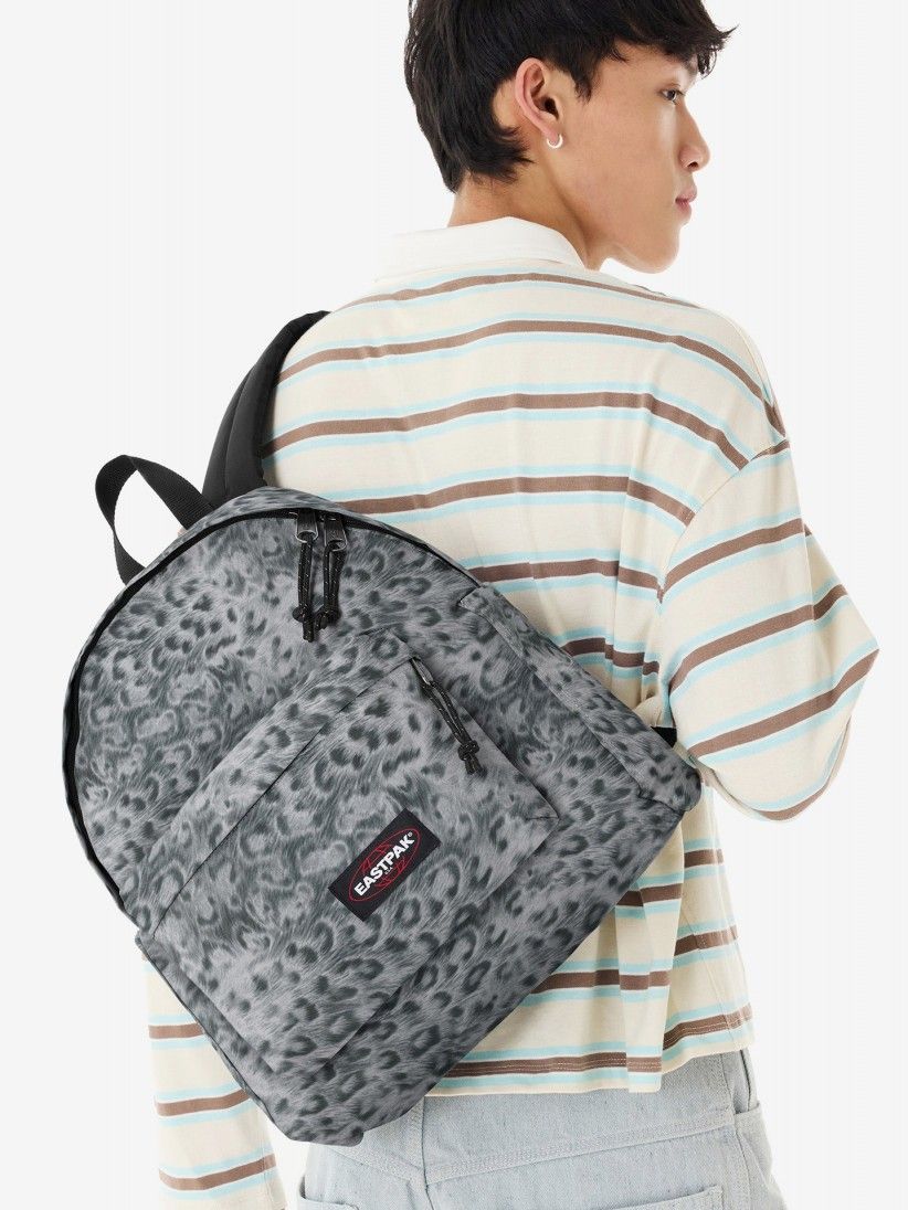 Mochila Escolar Eastpak Day Pak'R Print Leopardo Cinza