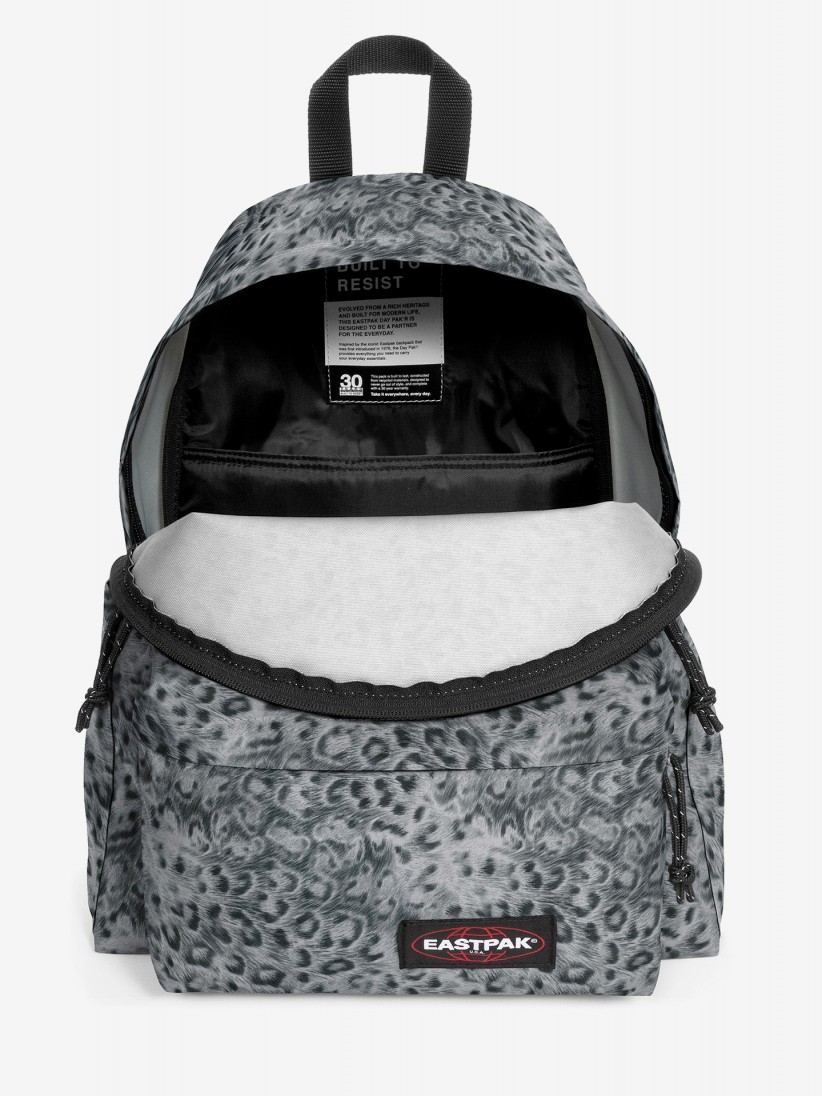 Mochila Escolar Eastpak Day Pak'R Print Leopardo Cinza