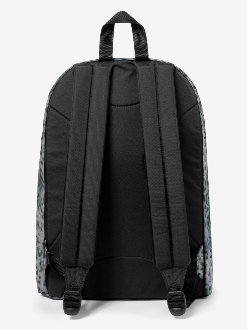 Mochila Escolar Eastpak Out Of Office Print Leopardo Cinza