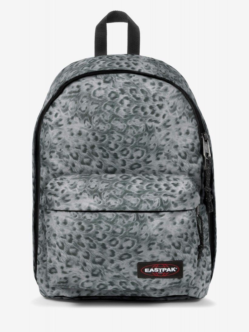 Mochila Escolar Eastpak Out Of Office Print Leopardo Cinza