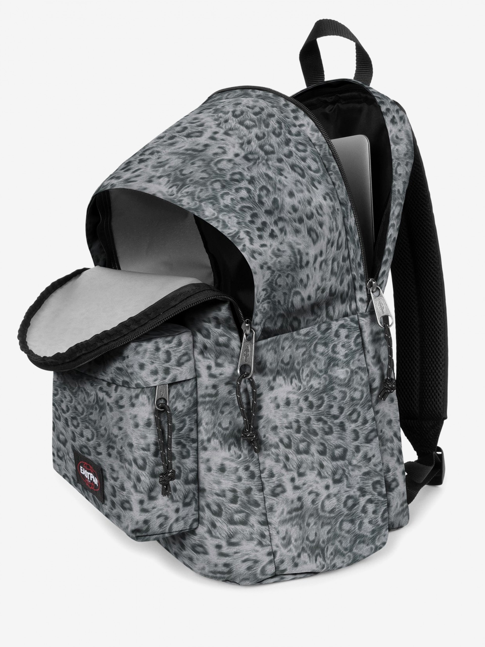 Eastpak Day Office Grey Leopard Print School Backpack