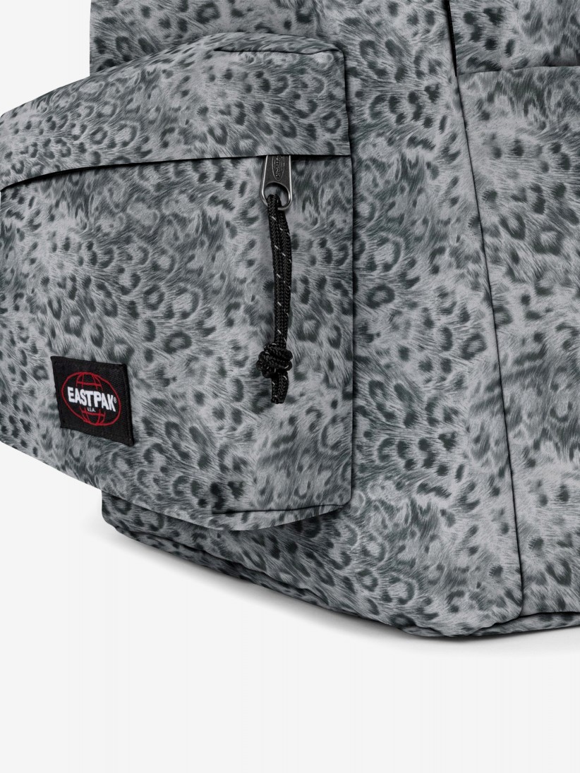 Mochila Escolar Eastpak Day Office Print Leopardo Cinza