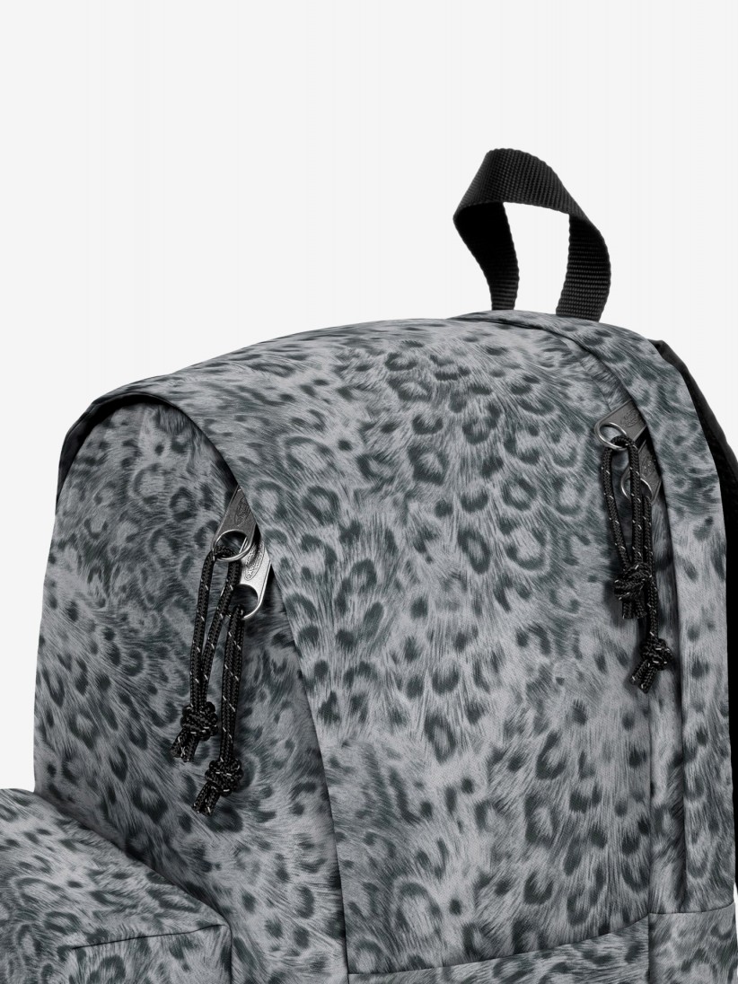 Mochila Escolar Eastpak Day Office Print Leopardo Cinza