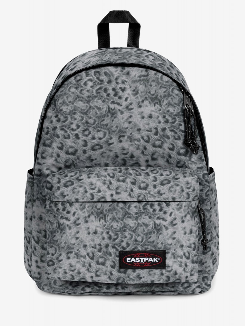 Mochila Escolar Eastpak Day Office Print Leopardo Cinza