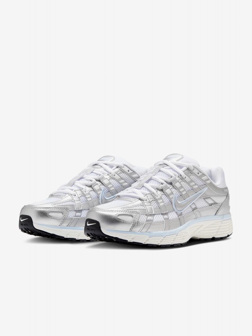 Nike P-6000 Silver and White Sneakers For Women