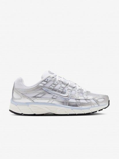 Zapatillas Nike P-6000 Plateadas y Blancas Para Mujer