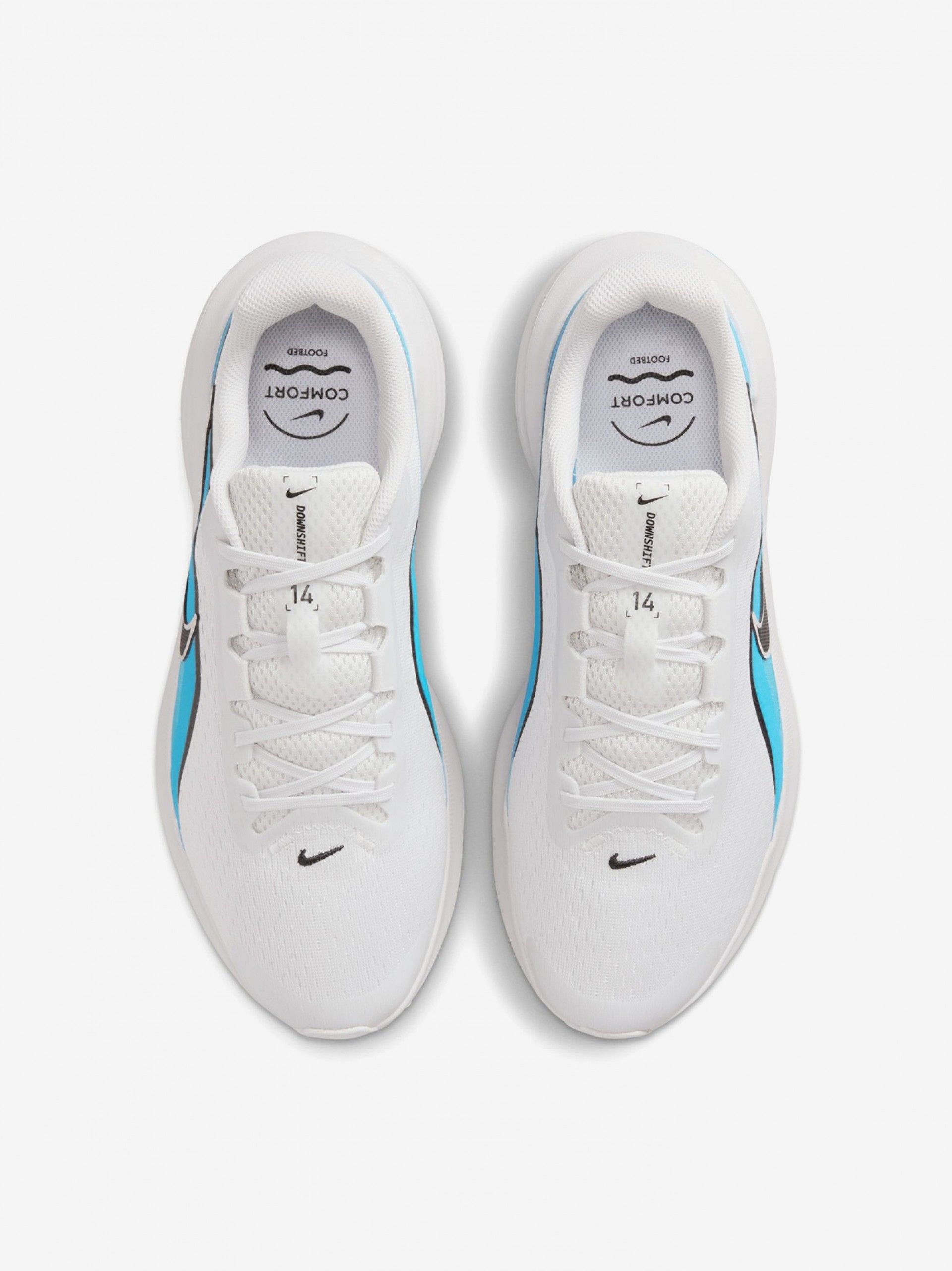 Nike Downshifter 14 Grey and Blue Running Trainers For Men
