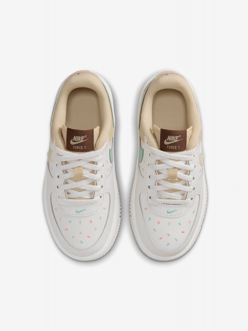 Nike Force 1 Low BP Lace White and Beige Sneakers For Children