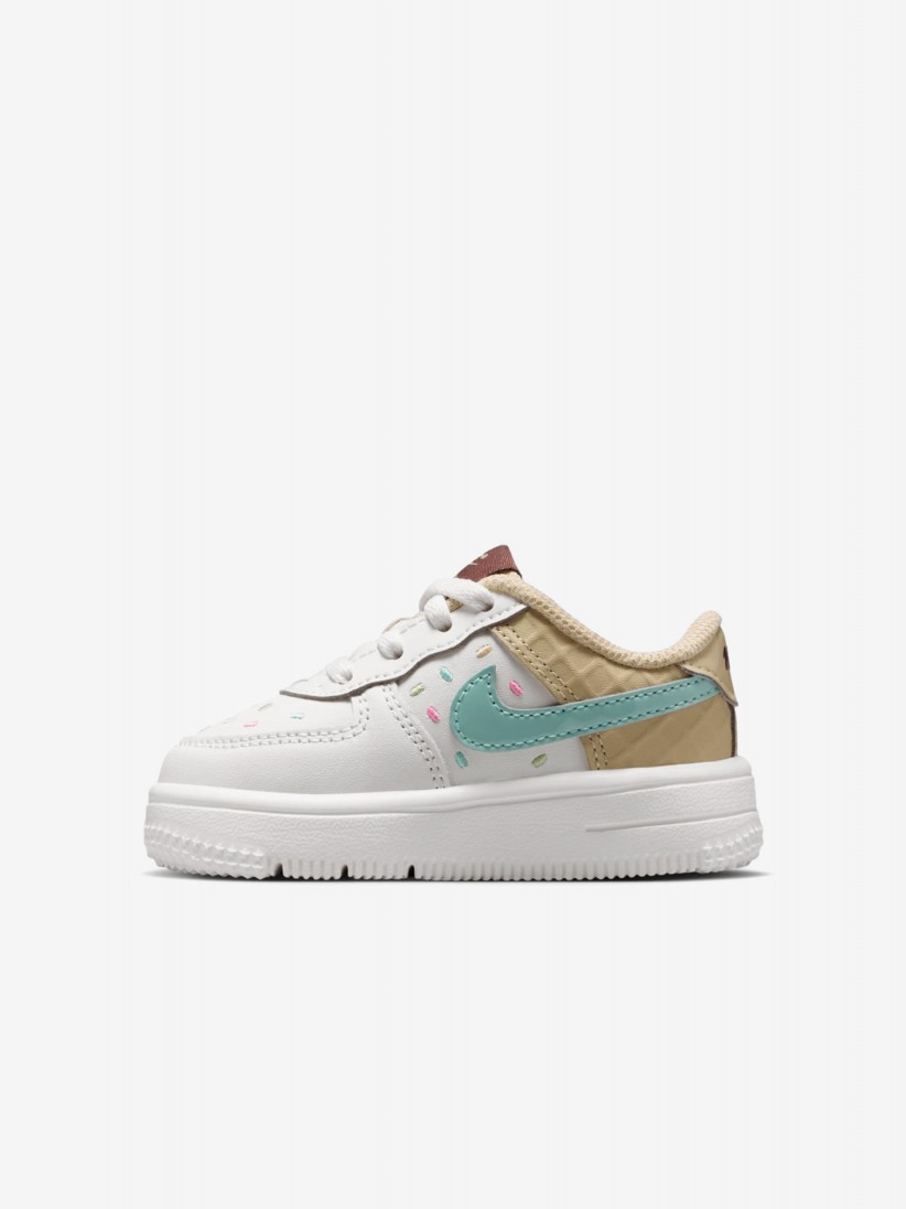 Sapatilhas Nike Force 1 Low BT Lace Brancas e Bege Para Bebé Sapatilhas Nike Force 1 Low BT Lace Brancas e Bege Para Bebé