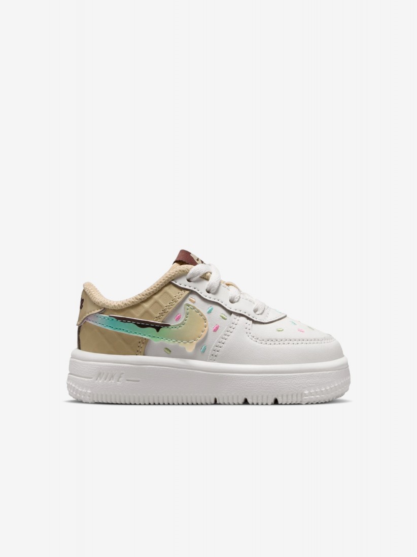 Sapatilhas Nike Force 1 Low BT Lace Brancas e Bege Para Bebé Sapatilhas Nike Force 1 Low BT Lace Brancas e Bege Para Bebé