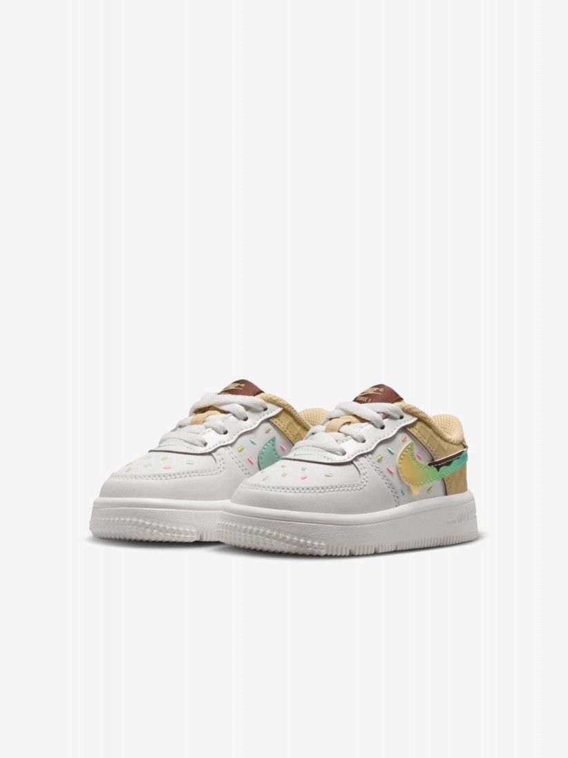 Sapatilhas Nike Force 1 Low BT Lace Brancas e Bege Para Bebé Sapatilhas Nike Force 1 Low BT Lace Brancas e Bege Para Bebé
