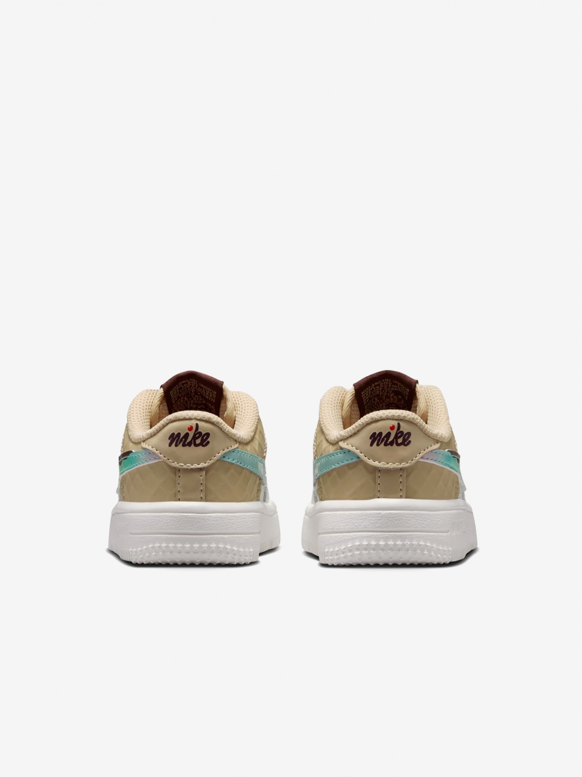 Nike Force 1 Low BT Lace White and Beige Sneakers For Baby