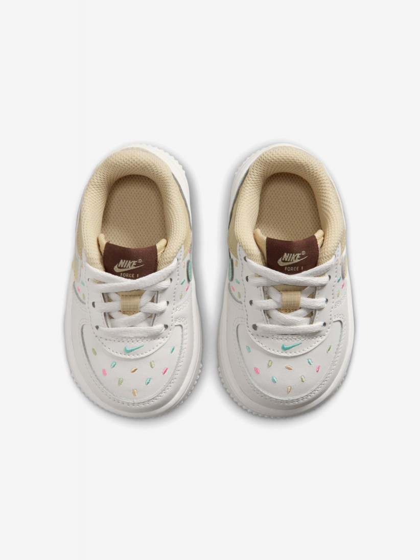 Sapatilhas Nike Force 1 Low BT Lace Brancas e Bege Para Bebé Sapatilhas Nike Force 1 Low BT Lace Brancas e Bege Para Bebé