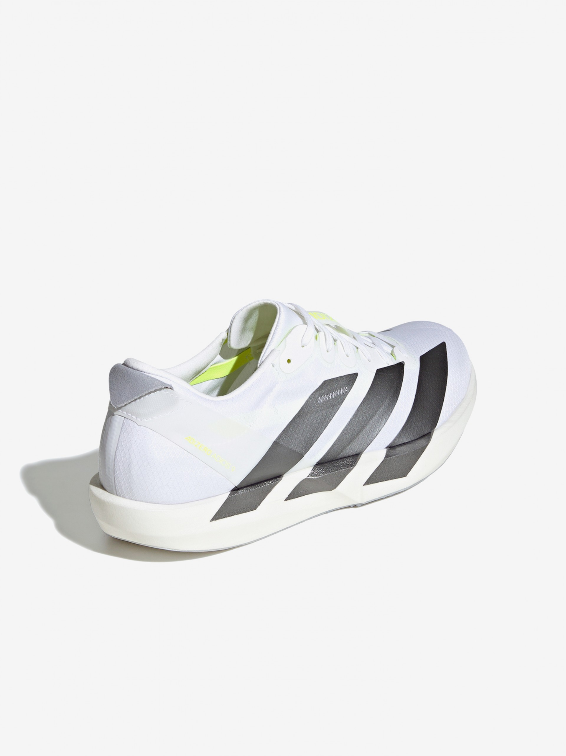 Zapatillas de Running Adidas Adizero Adios 9 Blancas, Grises y Amarillas