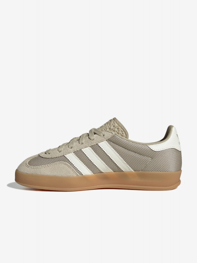 Adidas Gazelle Indoor J Khaki and White Sneakers Adidas Gazelle Indoor J Khaki and White Sneakers