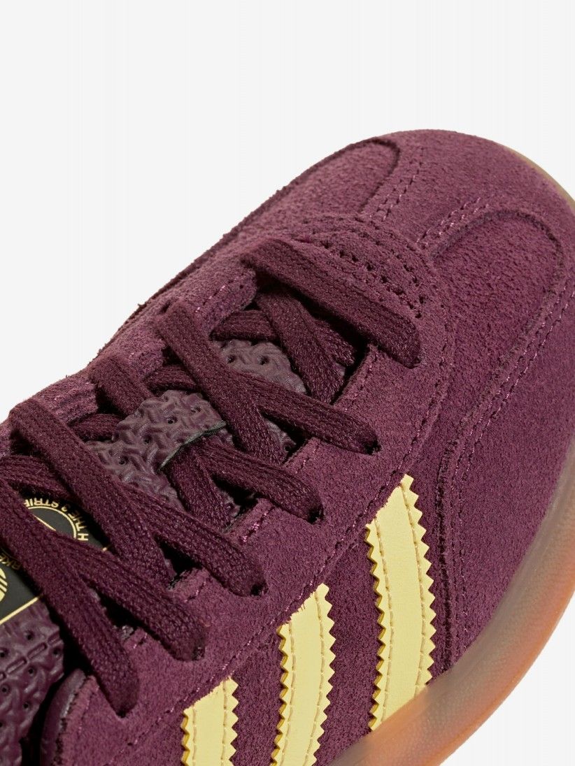 Zapatillas Adidas Gazelle Indoor C Burdeos y Amarillas De Gamuza