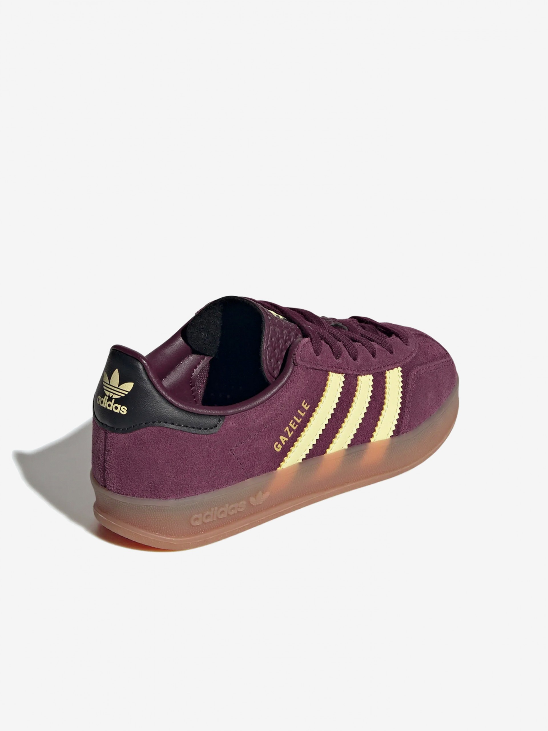 Adidas Gazelle Indoor C Burgundy and Yellow Suede Sneakers