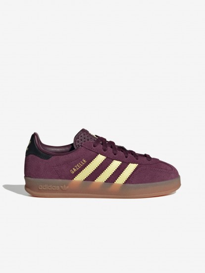 Adidas Gazelle Indoor C Burgundy and Yellow Suede Sneakers