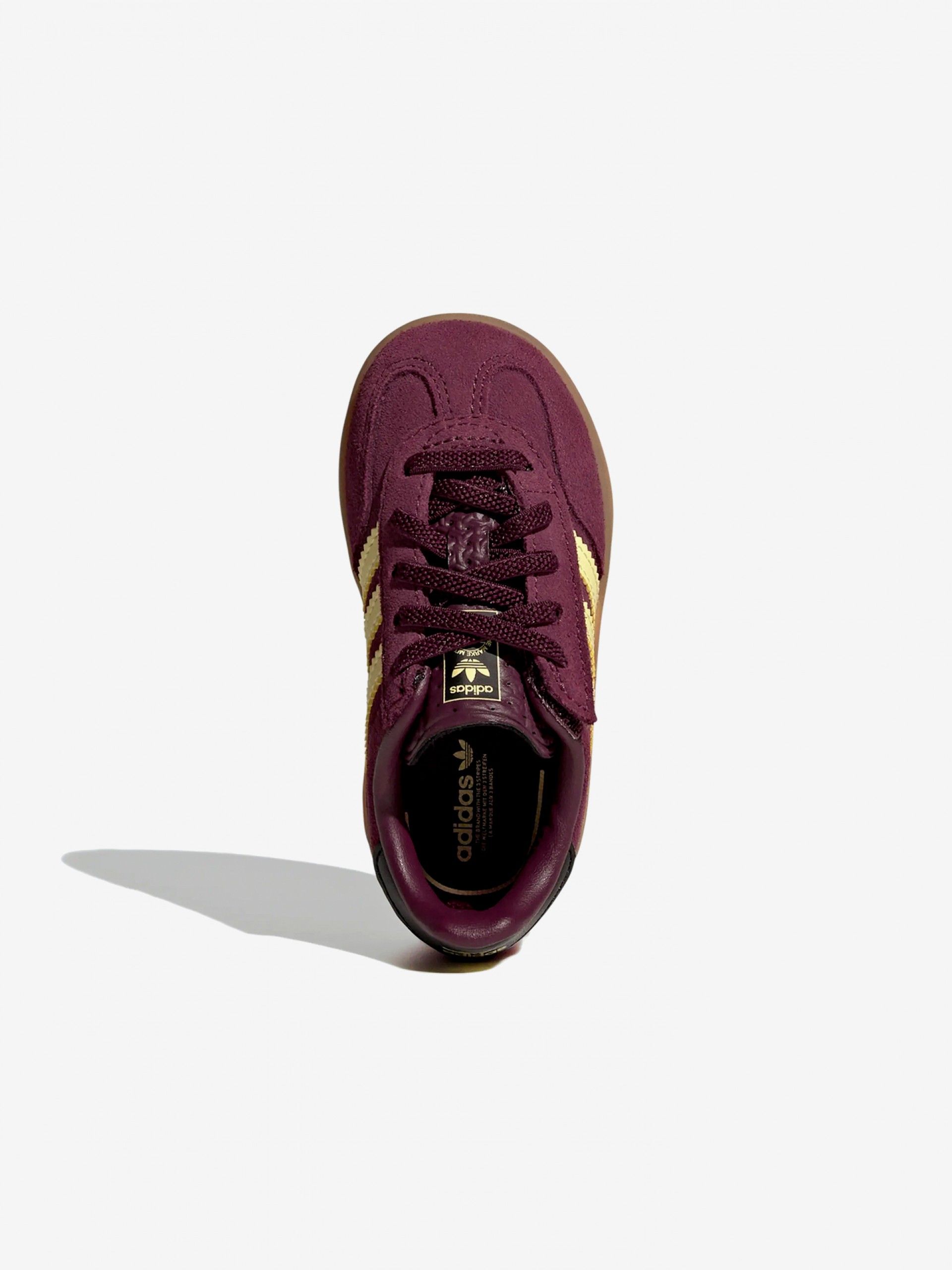 Adidas Gazelle Indoor CF EL I Burgundy and Yellow Suede Sneakers
