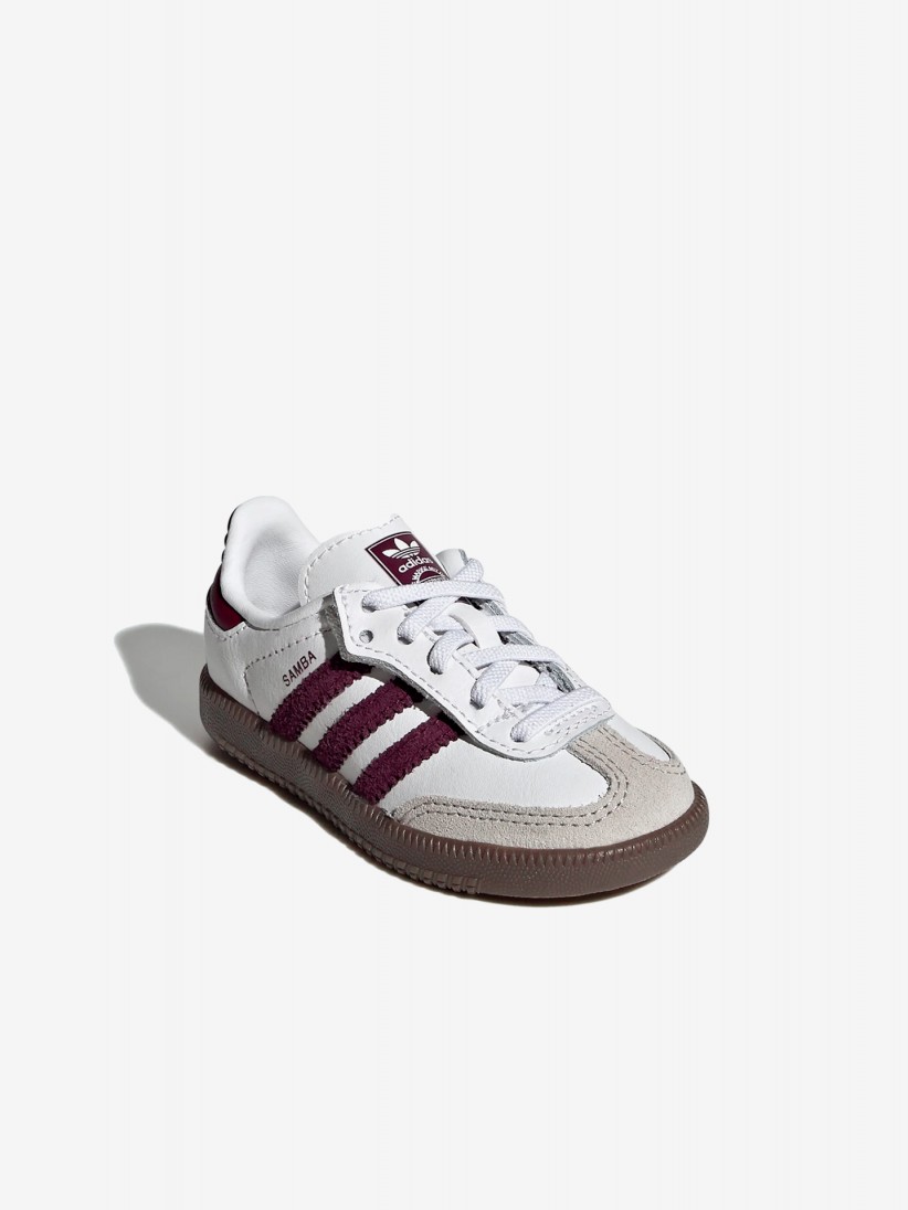 Adidas Samba OG CF EL I White and Burgundy Sneakers Adidas Samba OG CF EL I White and Burgundy Sneakers