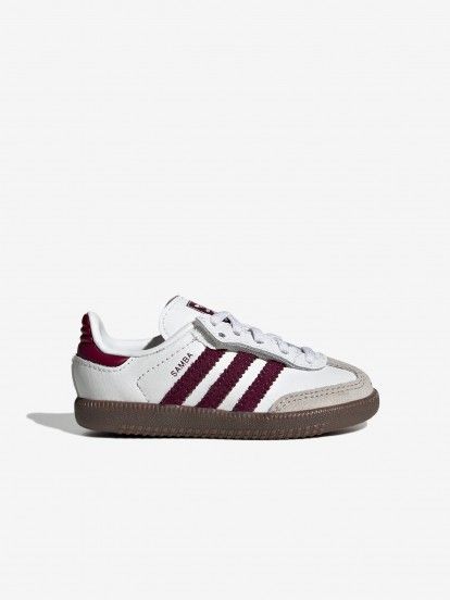 Adidas Samba OG CF EL I White and Burgundy Sneakers