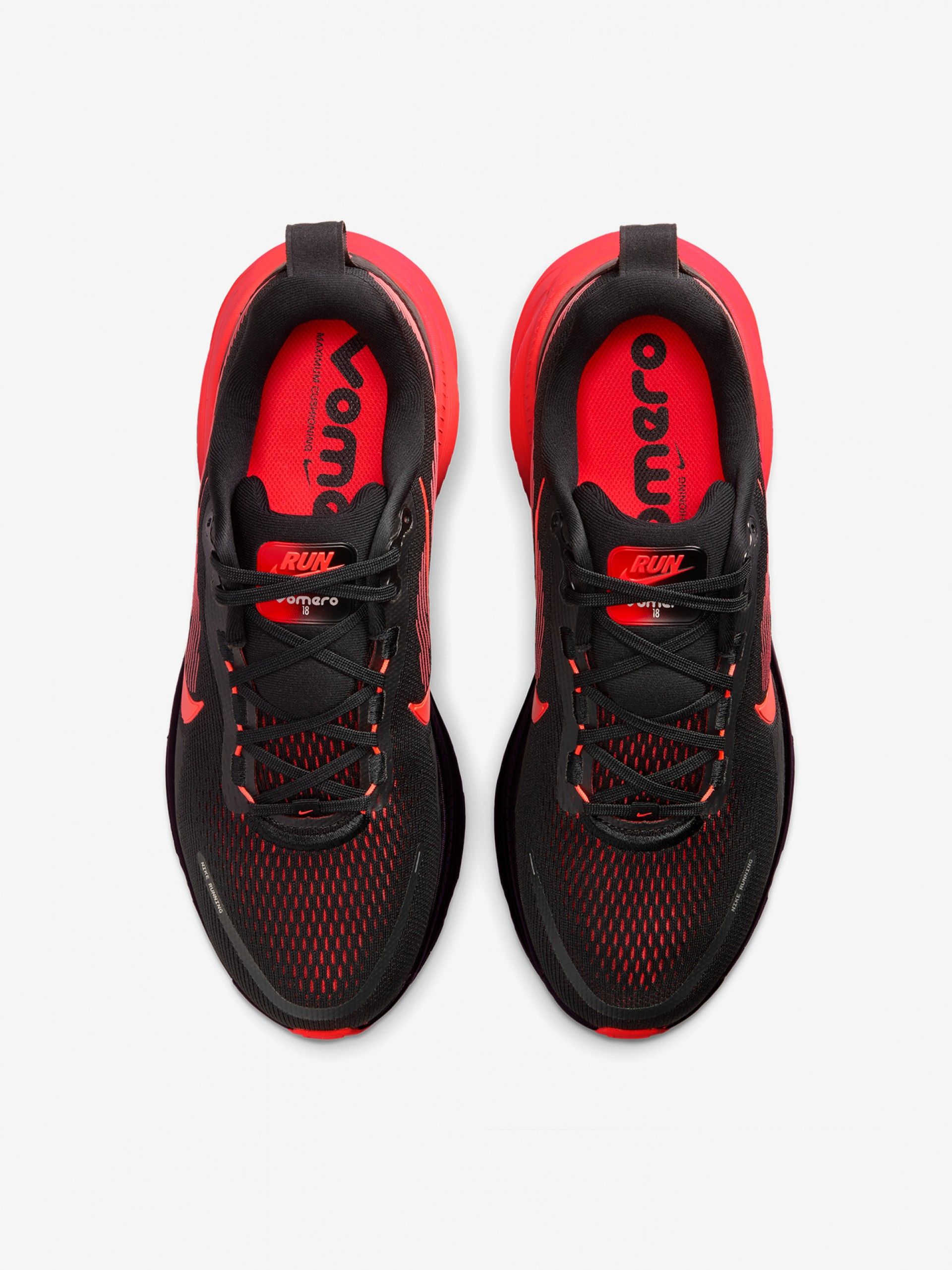 Nike Vomero 18 Black and Coral Running Trainers For Men