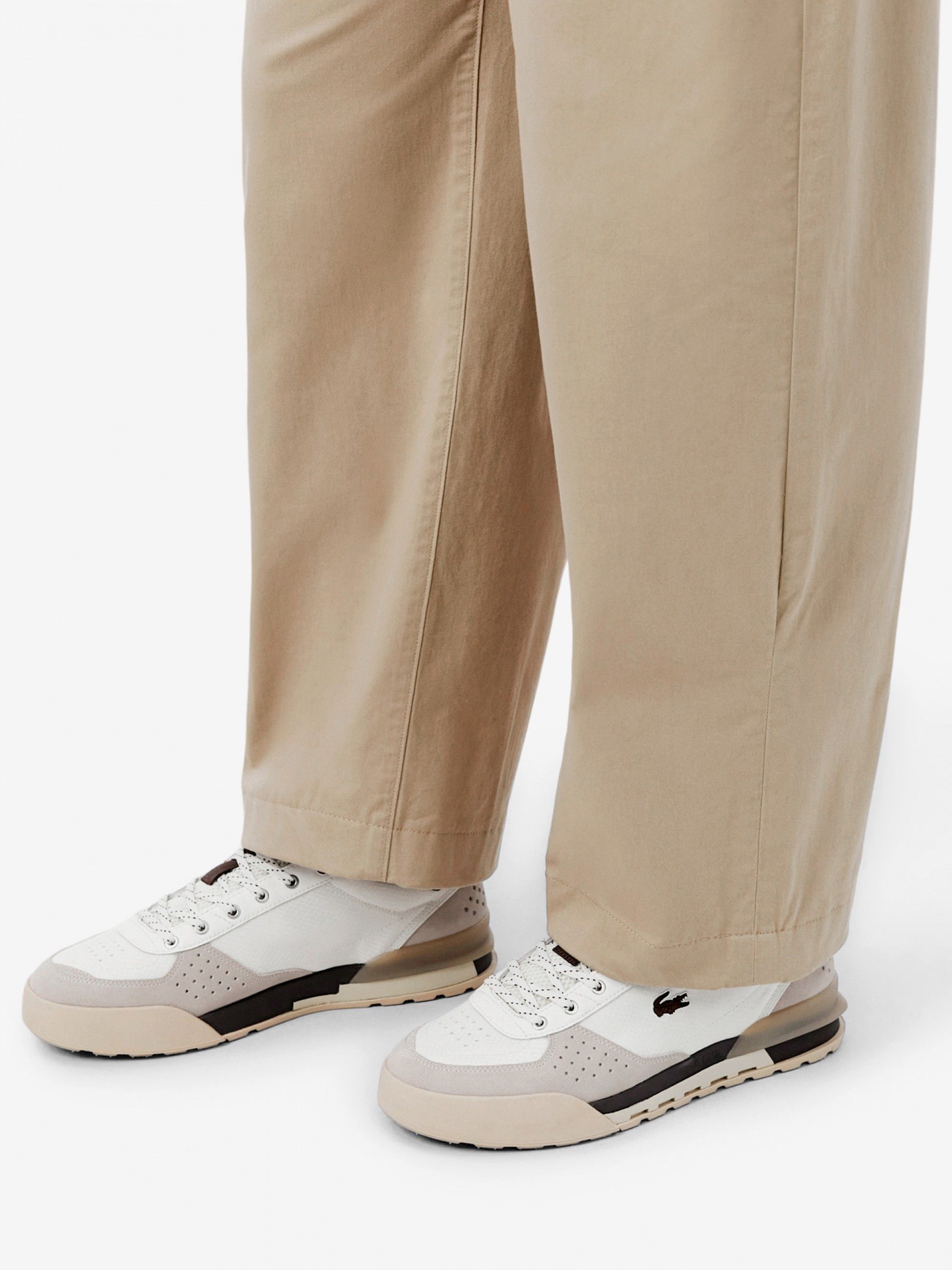 Zapatillas Lacoste Slam Break Blancas y Marrones Para Hombre