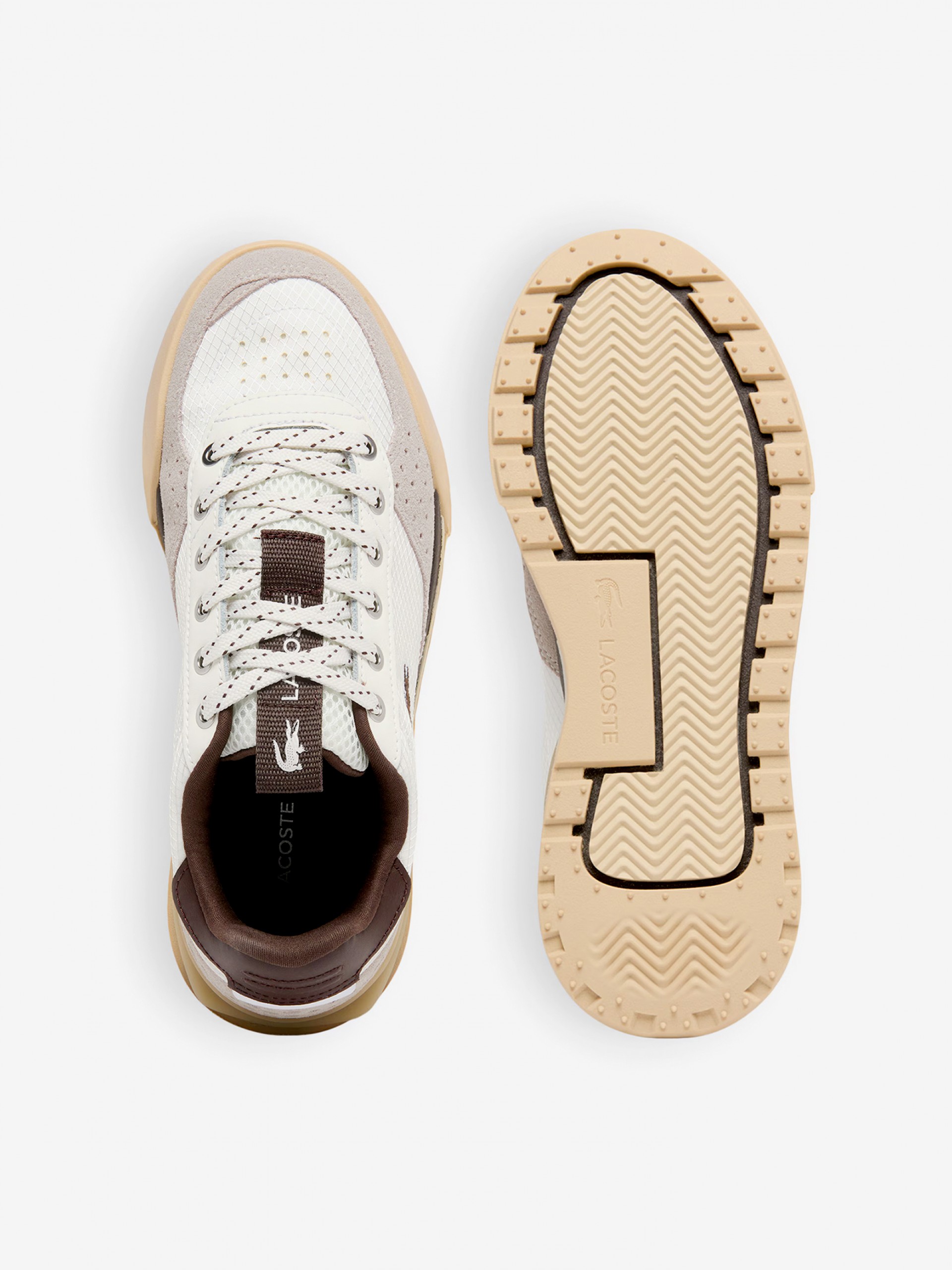 Sapatilhas Lacoste Slam Break Brancas e Castanhas Para Mulher