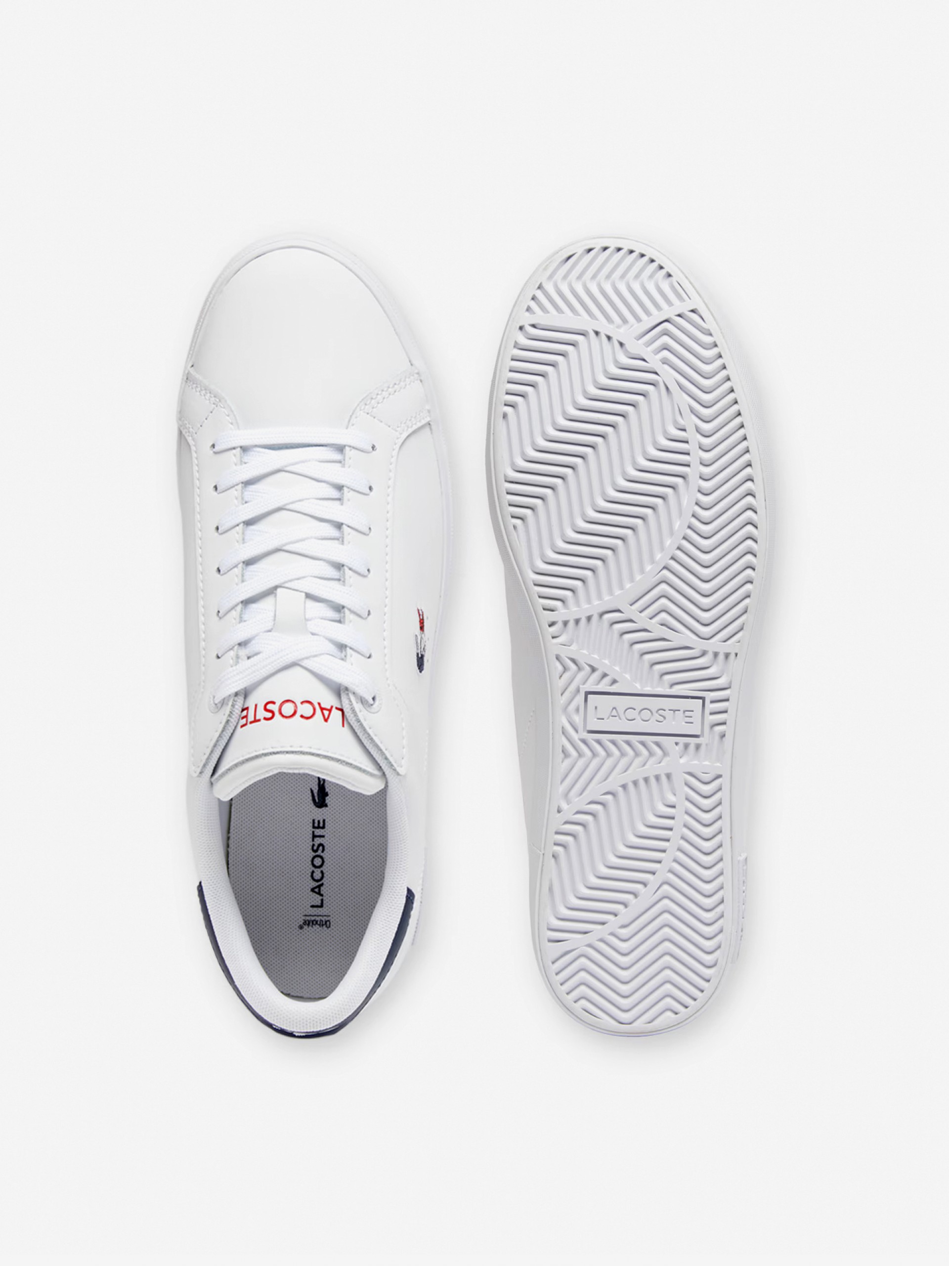 Zapatillas Lacoste Powercourt Blancas y Azules Para Hombre