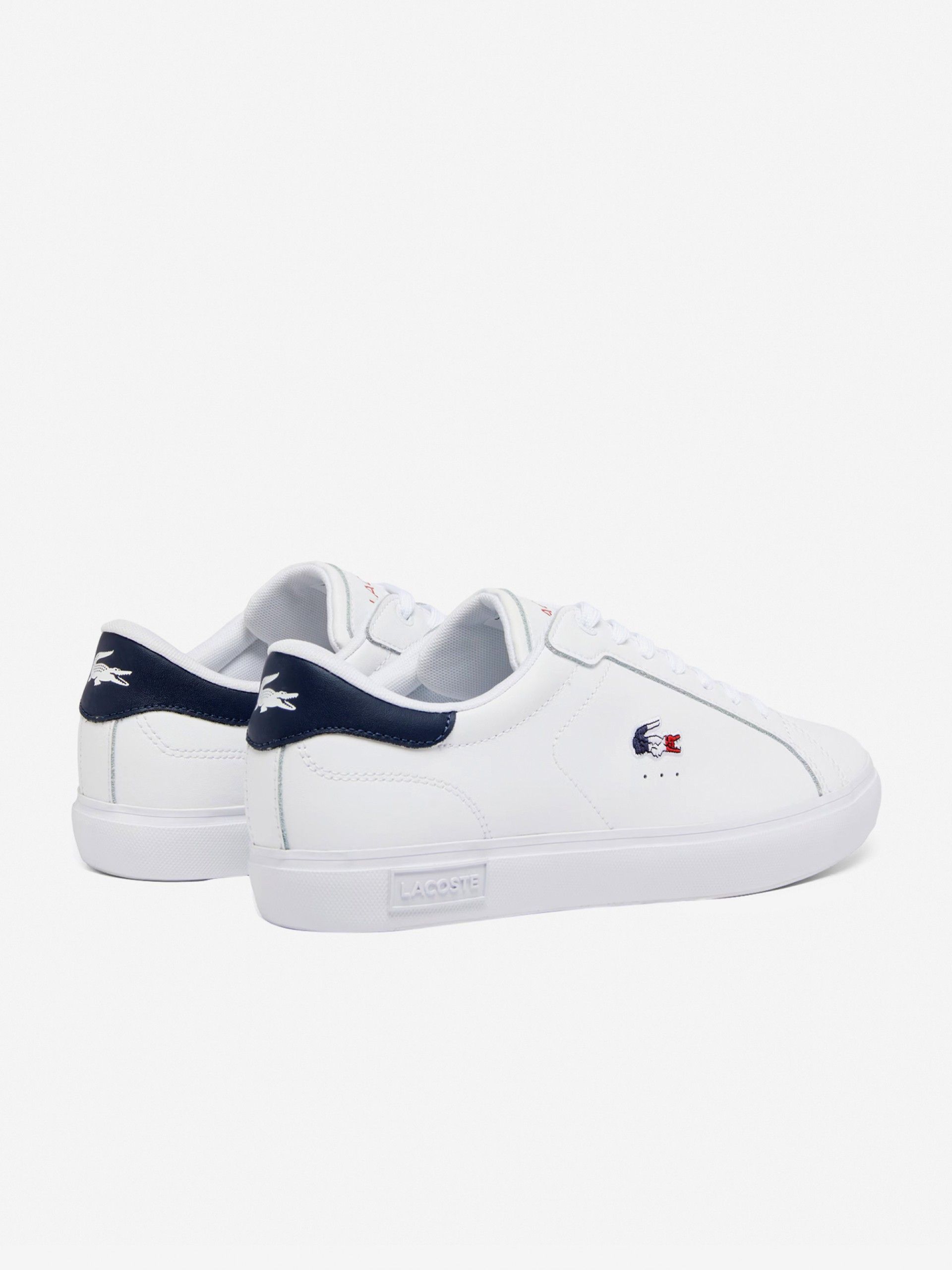 Zapatillas Lacoste Powercourt Blancas y Azules Para Hombre