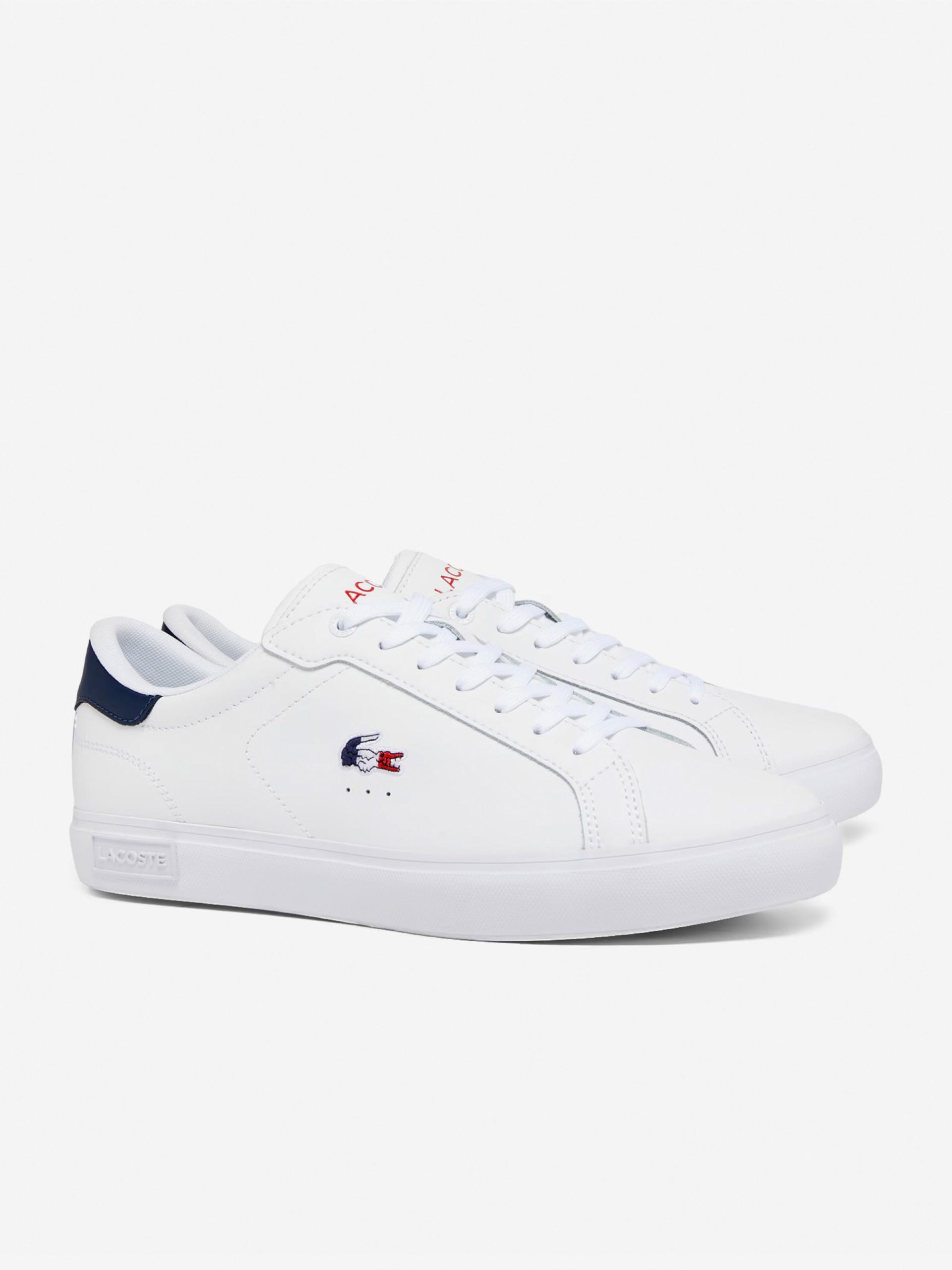 Zapatillas Lacoste Powercourt Blancas y Azules Para Hombre