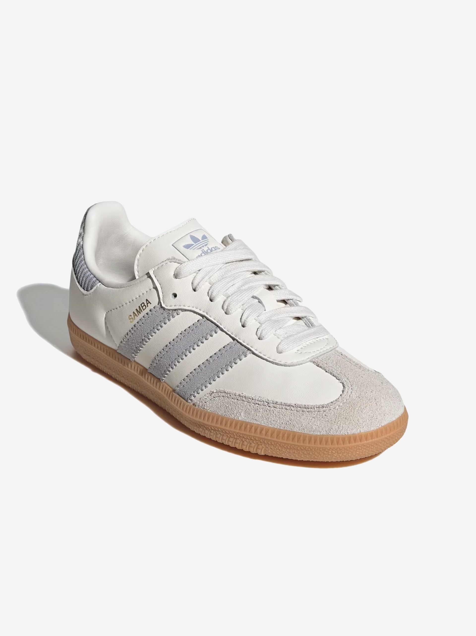 Sapatilhas Adidas Samba OG J Brancas, Azuis e Cinzentas