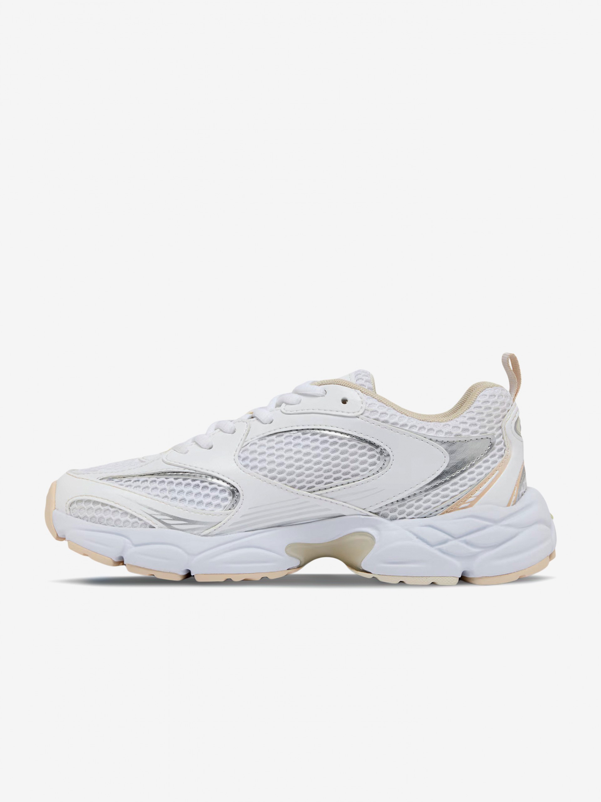 Sapatilhas Lacoste Storm 96 2K Brancas, Prateadas e Bege Para Mulher