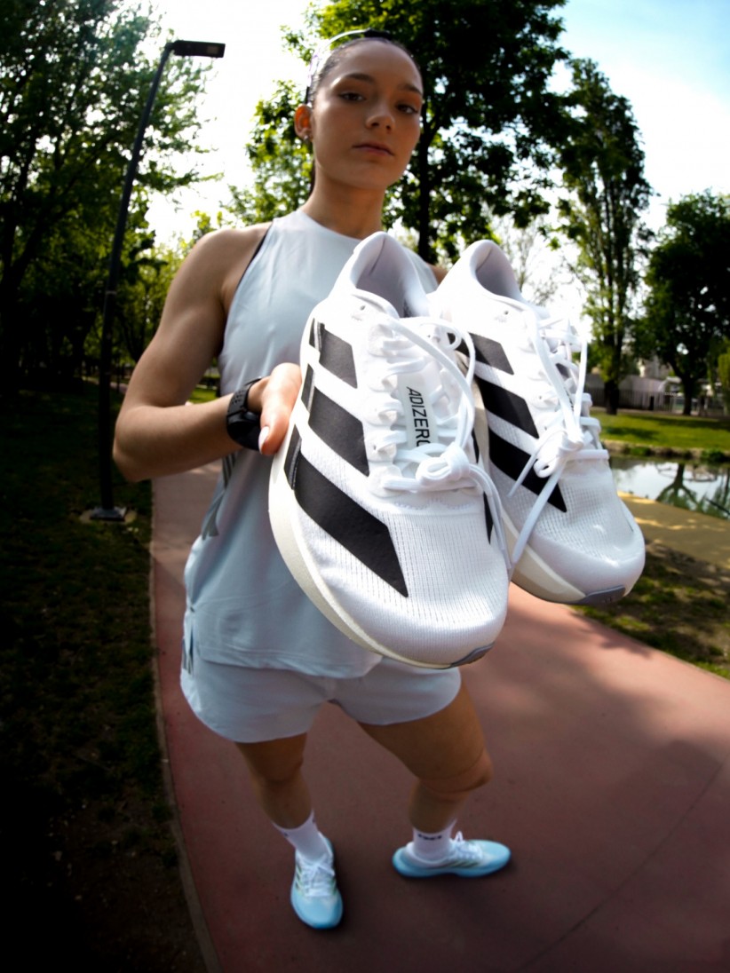 Adidas Adizero Evo SL W White and Black Running Trainers Adidas Adizero Evo SL W White and Black Running Trainers