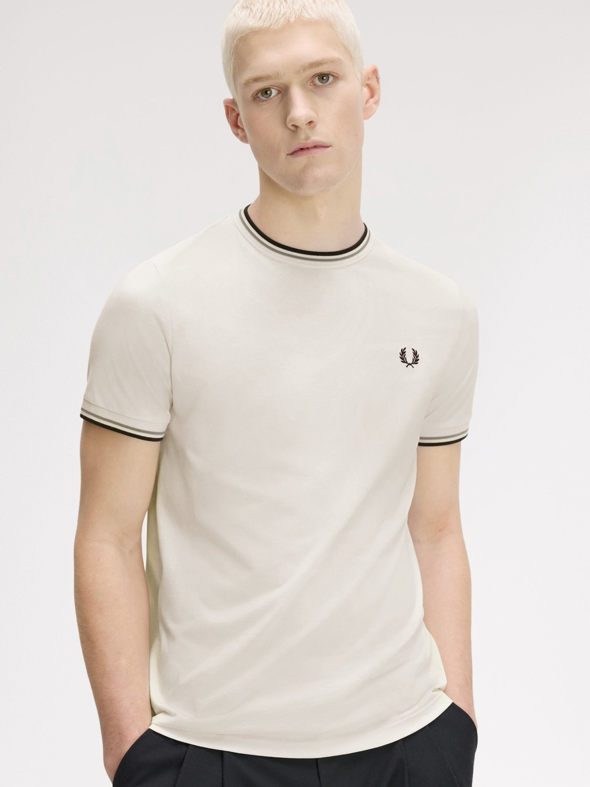 Fred Perry Twin Tipped Beige, Green and Blue T-shirt
