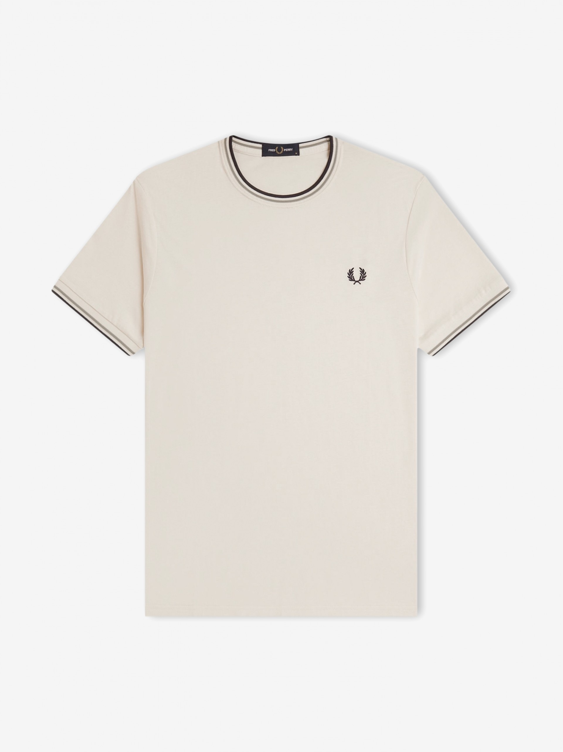 Camiseta Fred Perry Twin Tipped Beige, Verde y Azul