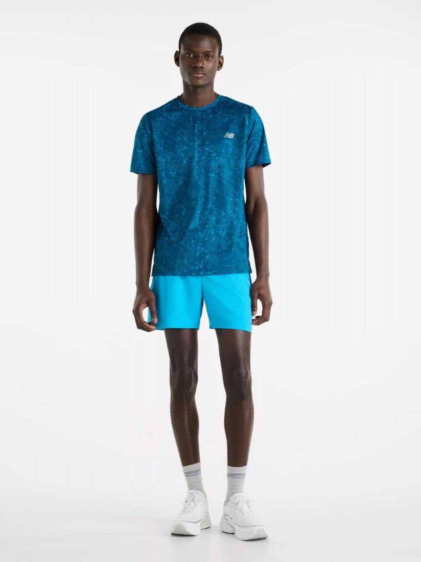 T-shirt de Treino New Balance Sport Essential Printed Azul T-shirt de Treino New Balance Sport Essential Printed Azul