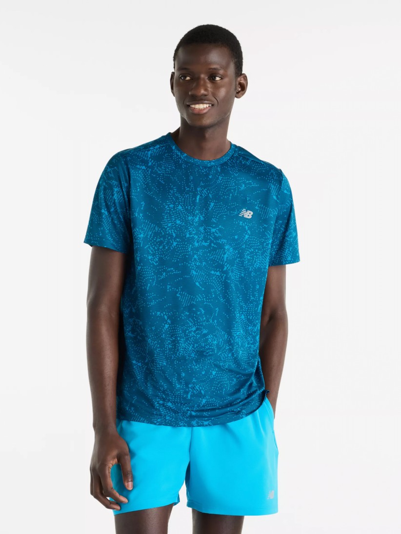 T-shirt de Treino New Balance Sport Essential Printed Azul T-shirt de Treino New Balance Sport Essential Printed Azul