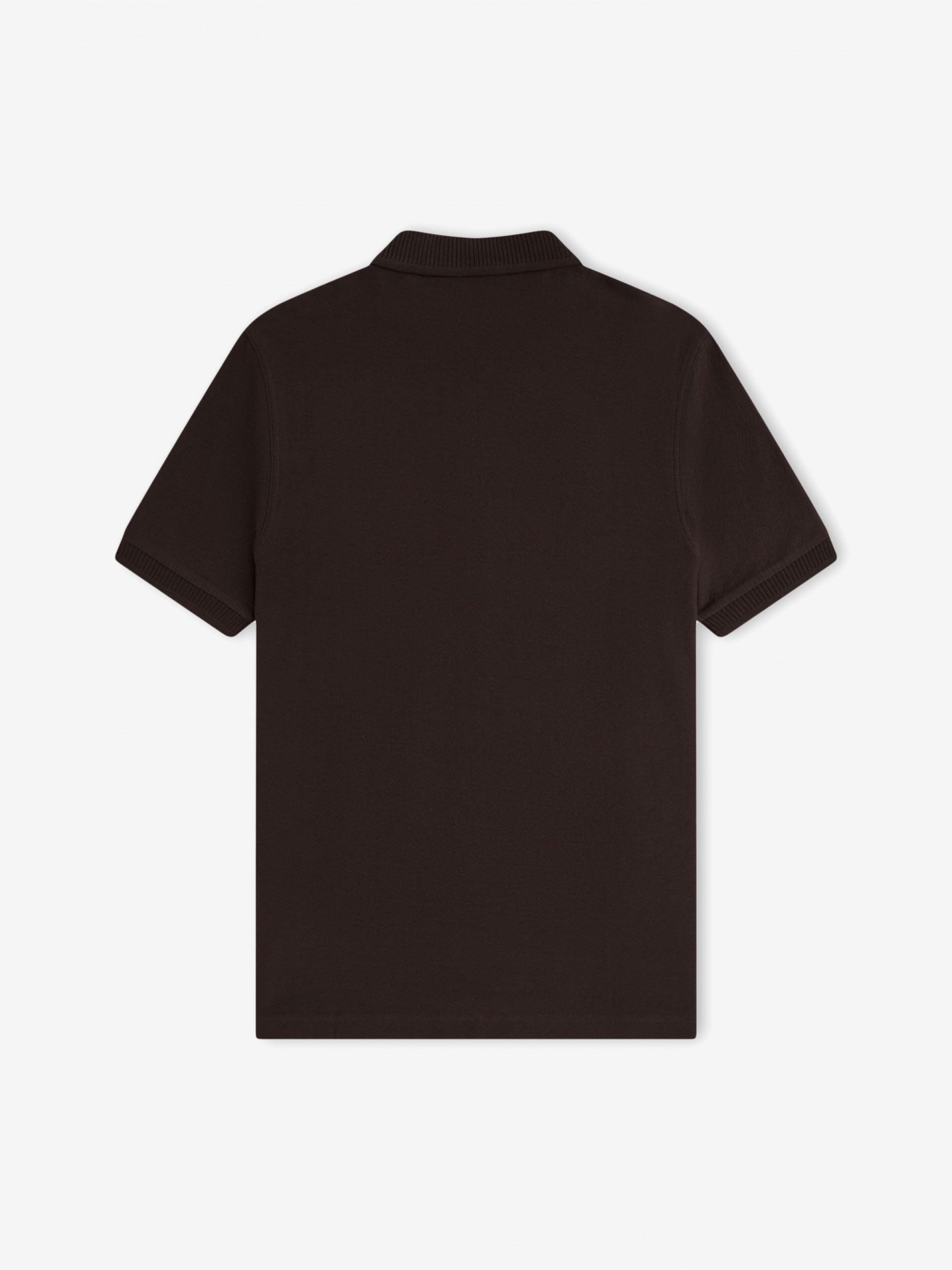 Polo com Fecho Fred Perry Crepe Piqué Castanho