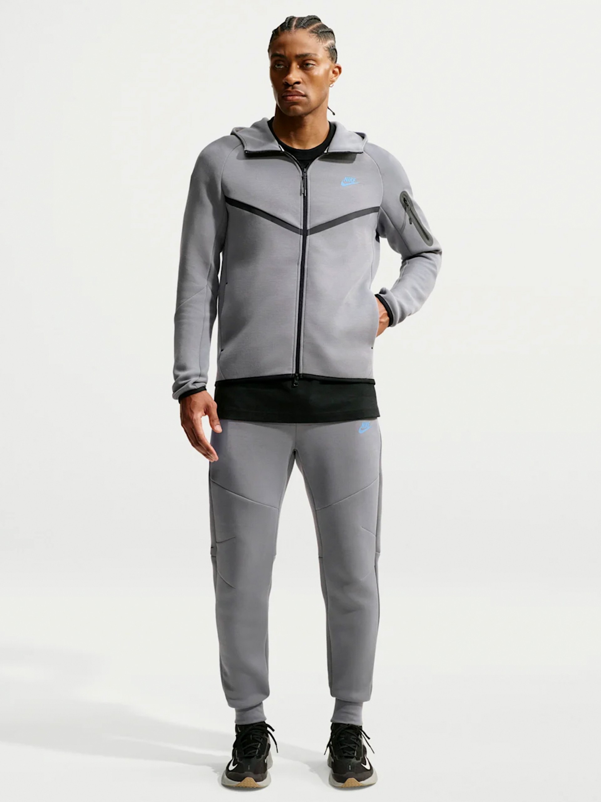 Casaco com Capuz Nike Tech Fleece Windrunner Cinzento Para Homem