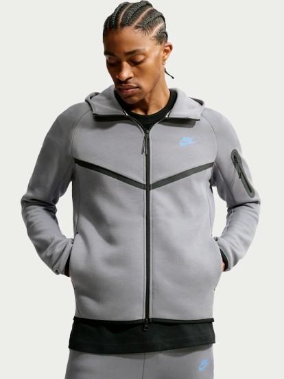 Casaco com Capuz Nike Tech Fleece Windrunner Cinzento Para Homem Casaco com Capuz Nike Tech Fleece Windrunner Cinzento Para Homem