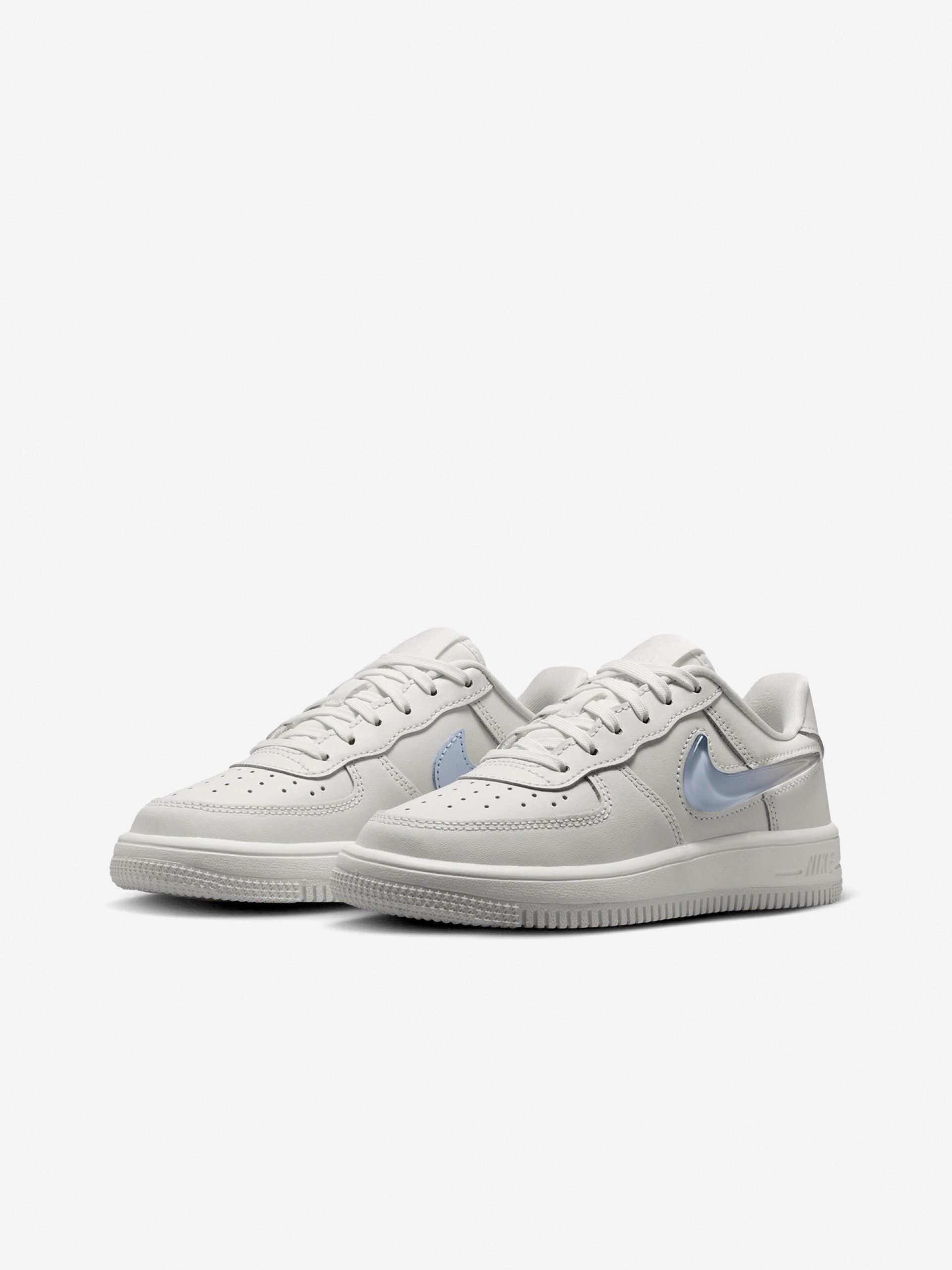 Sapatilhas Nike Force 1 Low Lace Cinzentas e Azuis Para Criança