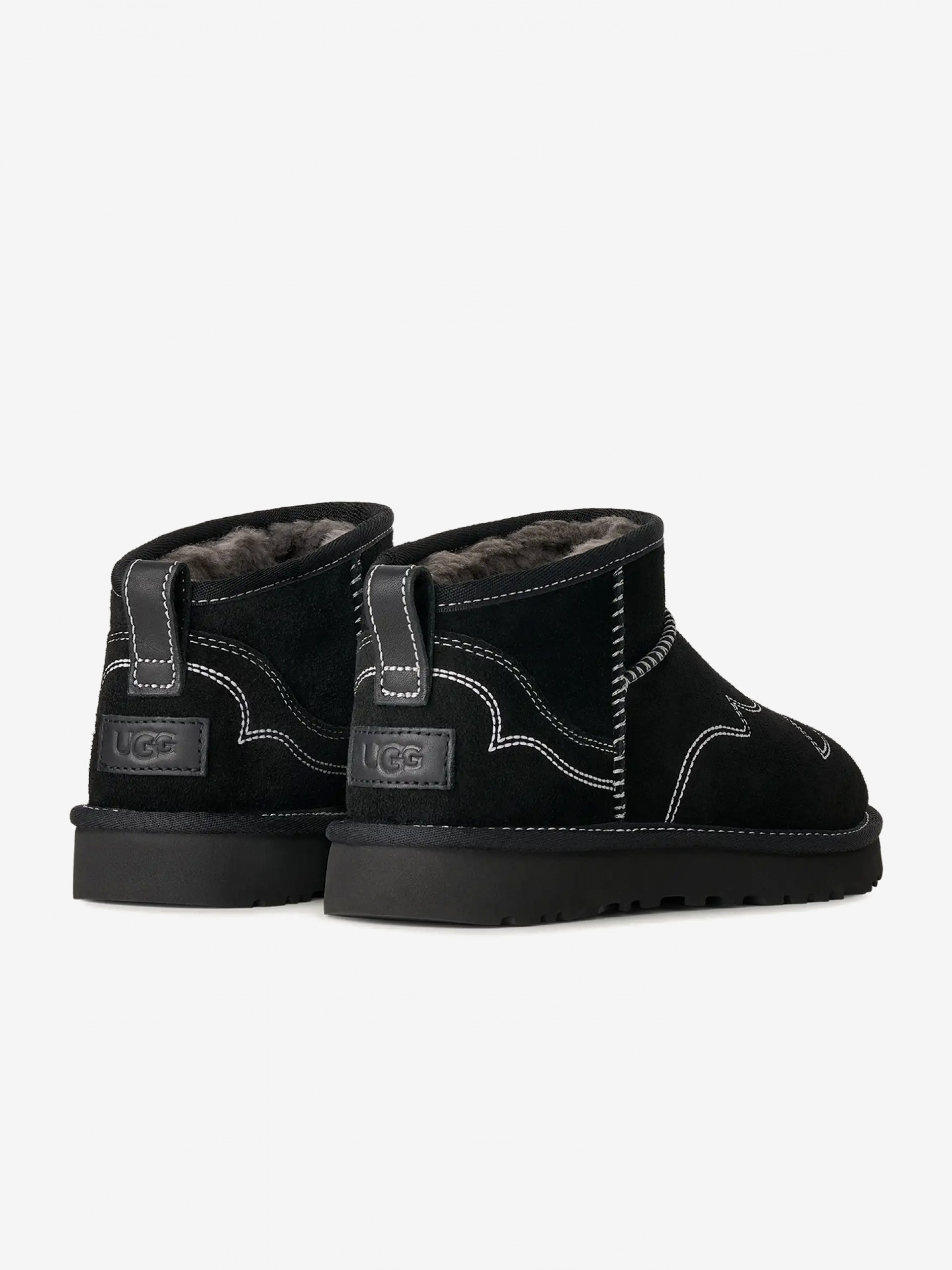 Botas Ugg Classic Ultra Mini Western Pretas Para Mulher