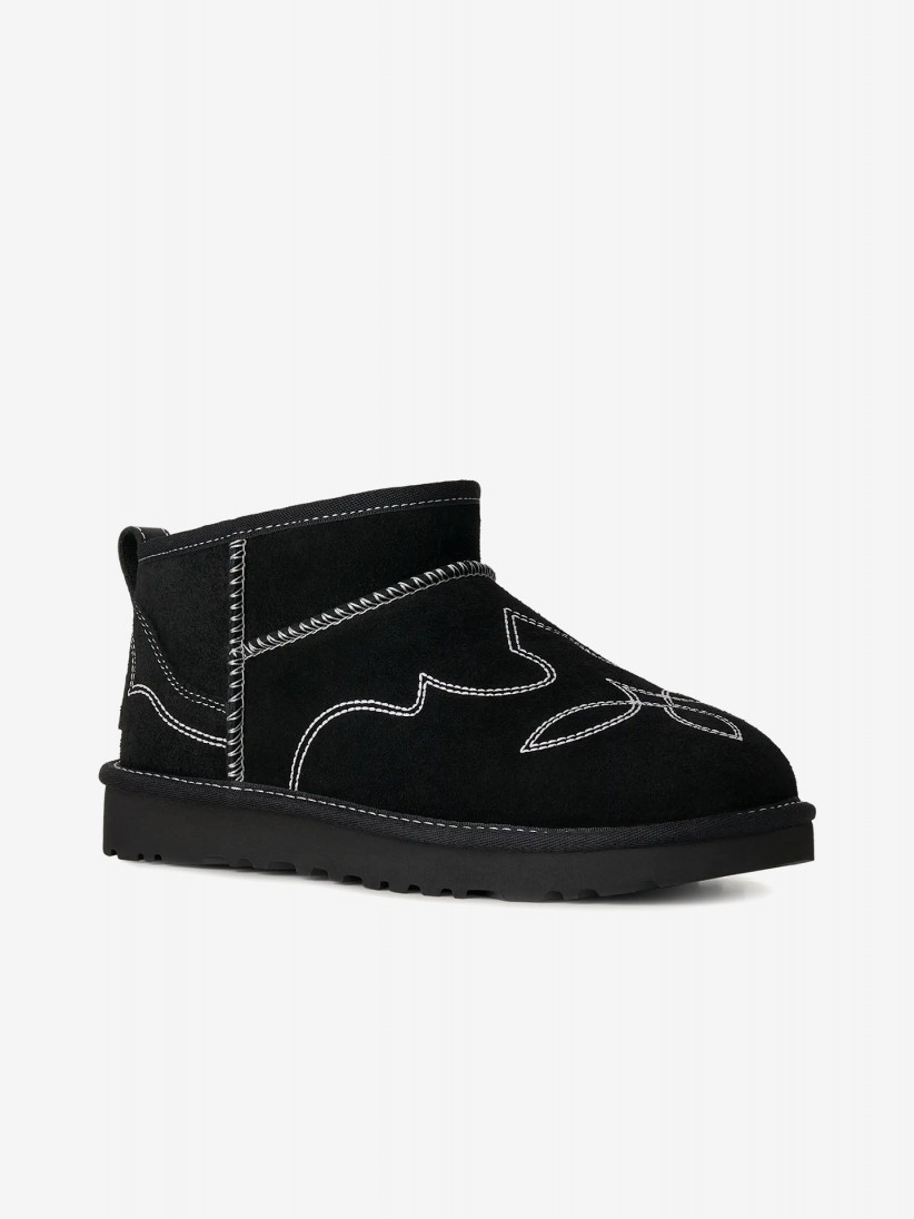 Botas Ugg Classic Ultra Mini Western Pretas Para Mulher Botas Ugg Classic Ultra Mini Western Pretas Para Mulher