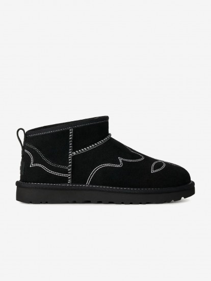 Ugg Classic Ultra Mini Western Black Boots For Women Ugg Classic Ultra Mini Western Black Boots For Women