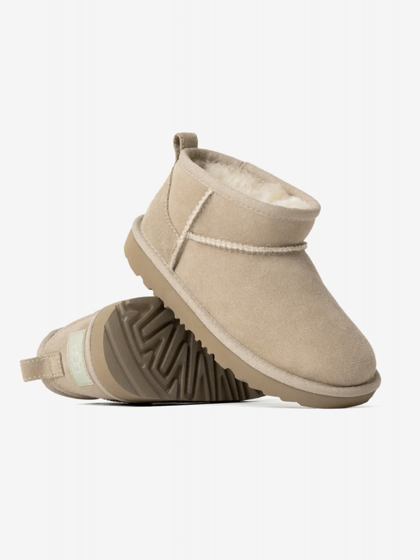 Botas Ugg Classic Ultra Mini Bege Kids Botas Ugg Classic Ultra Mini Bege Kids