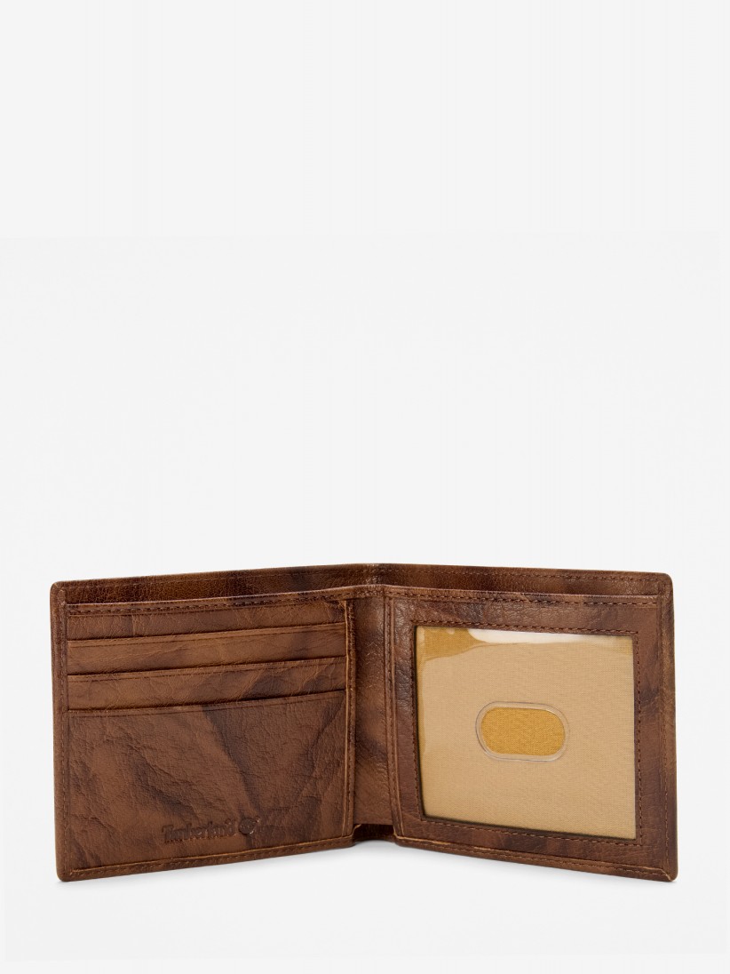 Cartera Timberland Plegable de Cuero Lavado Marr�n
